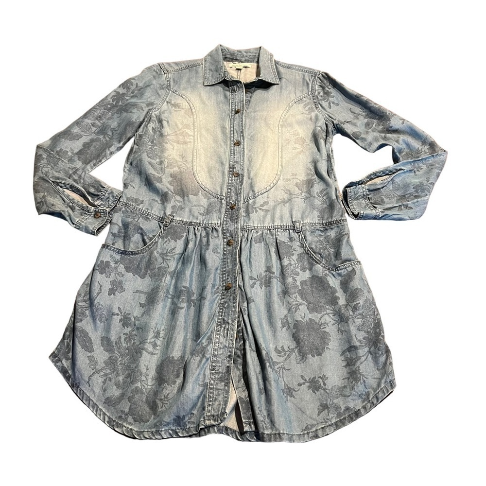 American Eagle Women’s Denim Print Western Rodeo Drop Waist Mini Dress Size S